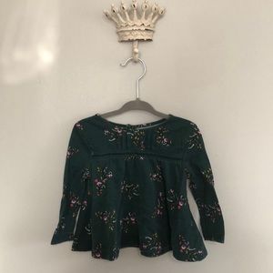 Adorable Green Floral Toddler Shirt